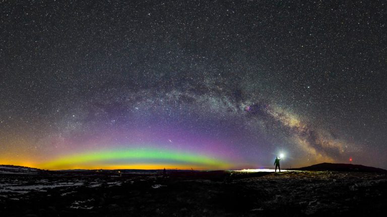 Norrsken Vintergatan astrofoto