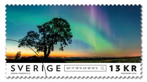 Frimärke Norrsken natur