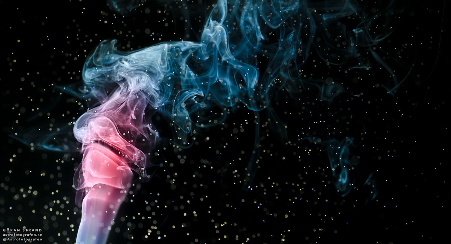 Space art created by smoke and water